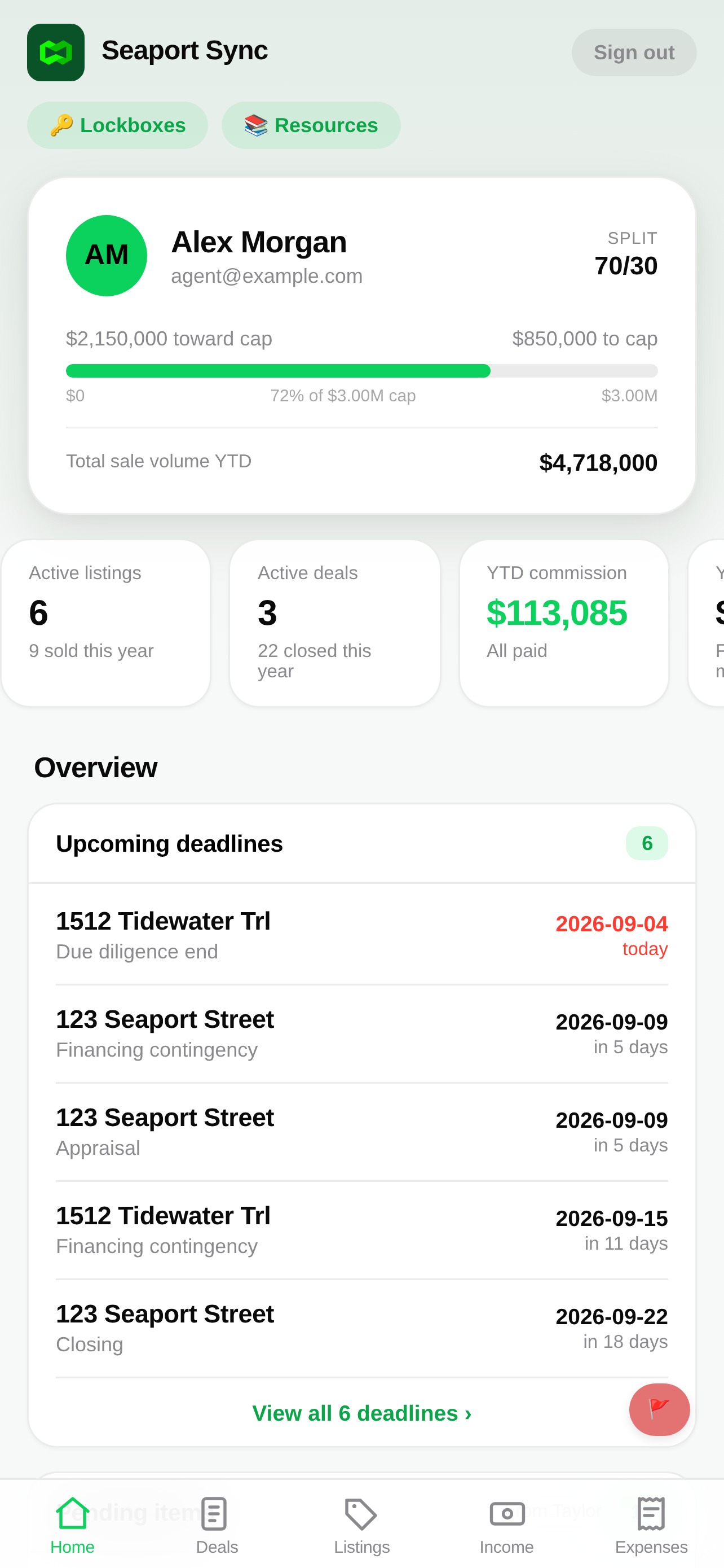 Seaport Sync home screen